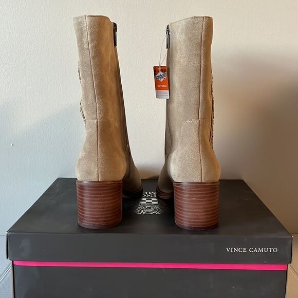 Vince Camuto Zelcinna Water-Repellent Mid-Shaft Suede Boots - Picture 4 of 6